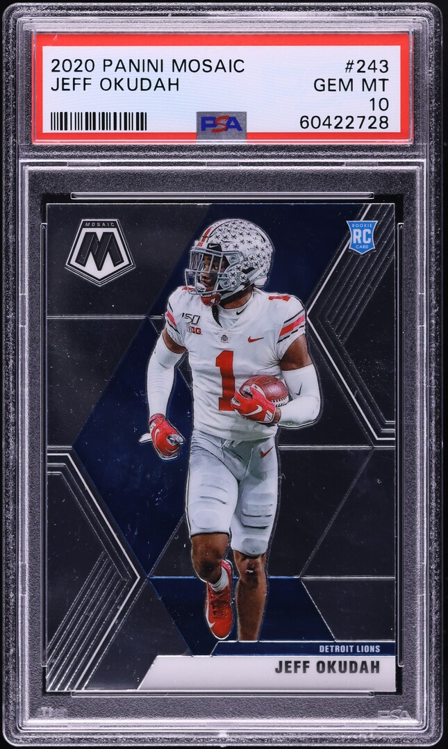 2020 Panini Mosaic Jeff Okudah ROOKIE #243 PSA 10 GEM MINT