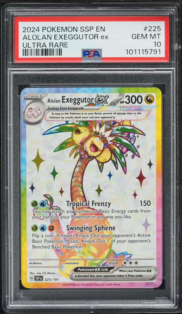 2024 Pokemon SV Surging Sparks UR Alolan Exeggutor Ex #225 PSA 10 GEM ...
