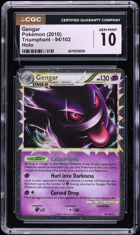 2010 Pokemon HeartGold & SoulSilver Triumphant Holo Gengar #94 CGC 10 GEM MINT