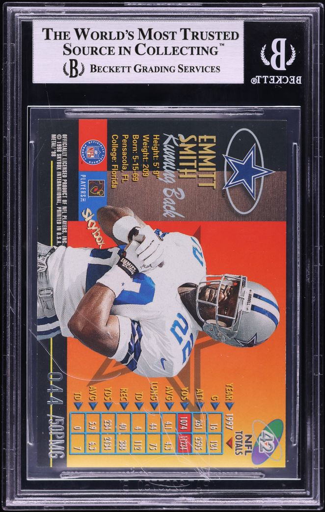 1998 Metal Universe Precious Metal Gems PMG Emmitt Smith /50 #42 BGS 8.5 NM-MT+