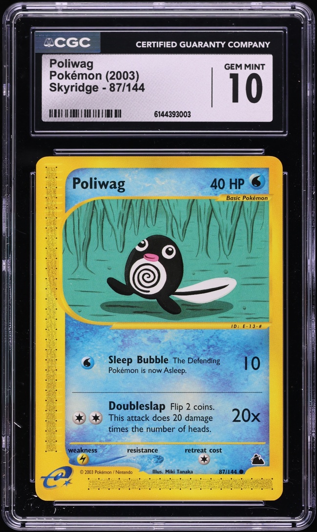 2003 Pokemon Skyridge Poliwag #87 CGC 10 GEM MINT