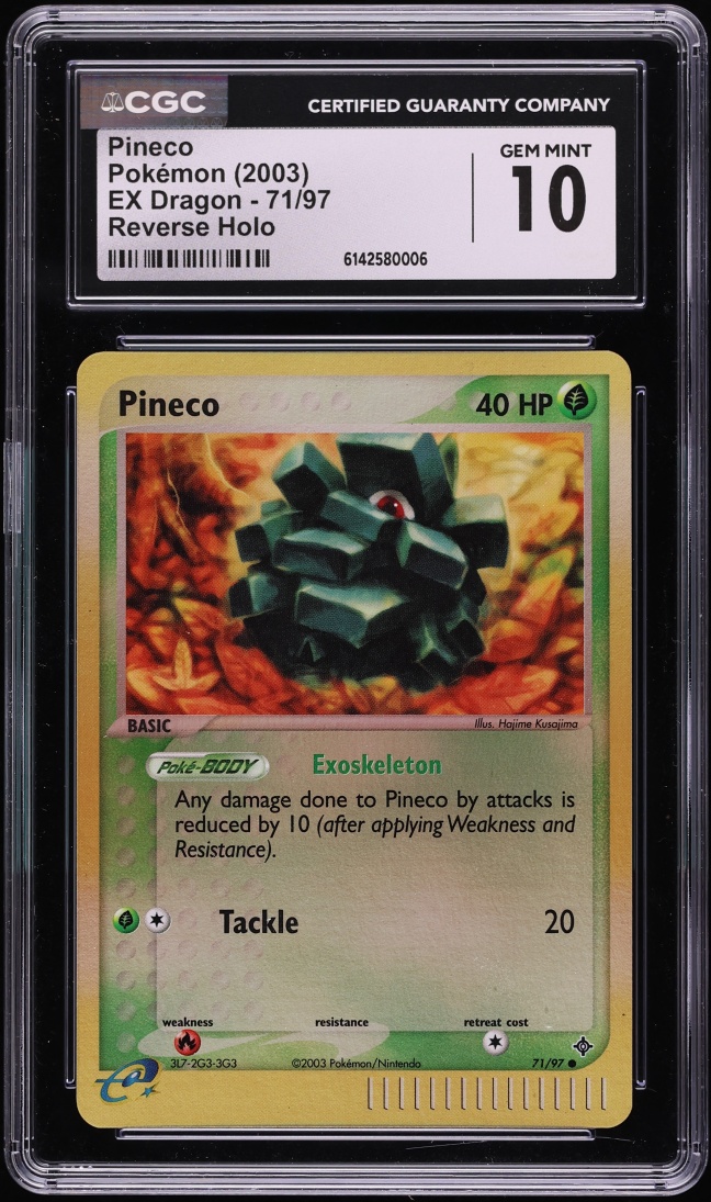 2003 Pokemon EX Dragon Reverse Holo Pineco #71 CGC 10 GEM MINT