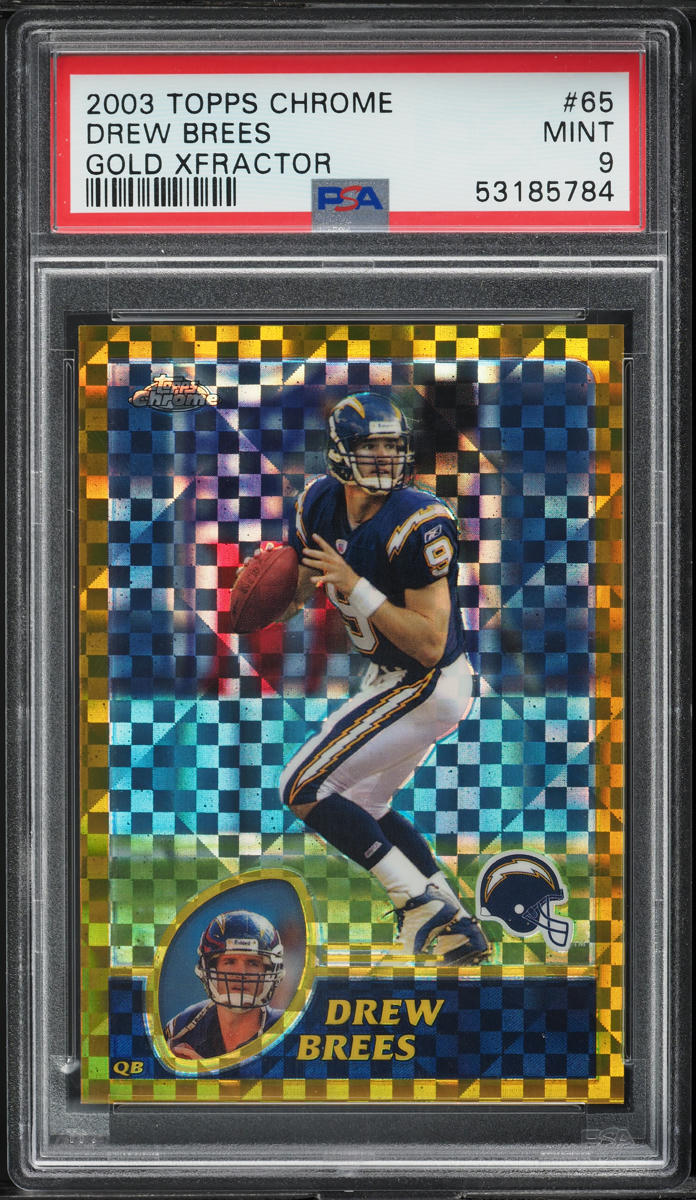 2003 Topps Chrome Gold Xfractor Drew Brees /101 #65 PSA 9 MINT