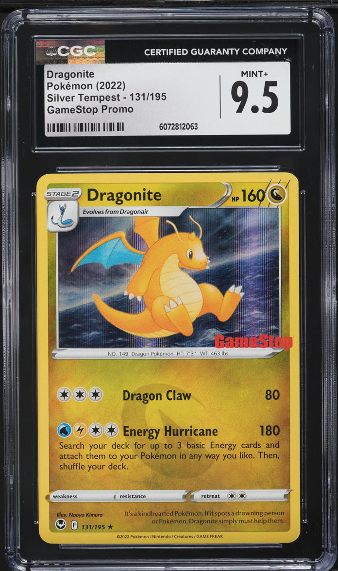 2022 Pokemon SWSH Silver Tempest GameStop Promo Dragonite #131 CGC 9.5 MINT+