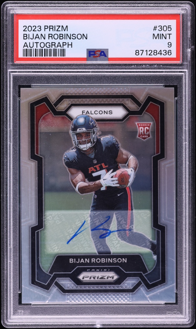 2023 Panini Prizm Silver Bijan Robinson ROOKIE AUTO #305 PSA 9 MINT