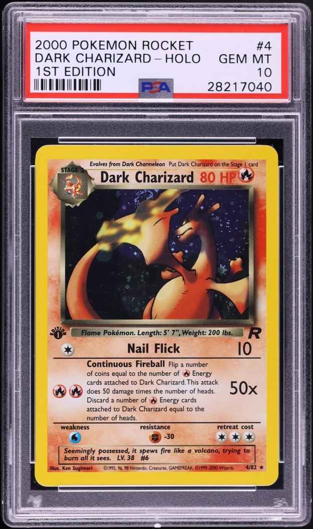 2000 Pokemon Team Rocket 1st Edition Holo Dark Charizard #4 PSA 10 GEM MINT