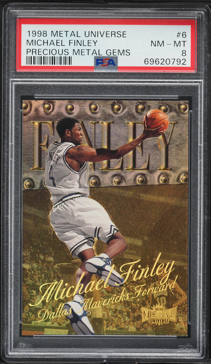 1998 Metal Universe Precious Metal Gems PMG Michael Finley /50 #6 PSA 8 NM-MT