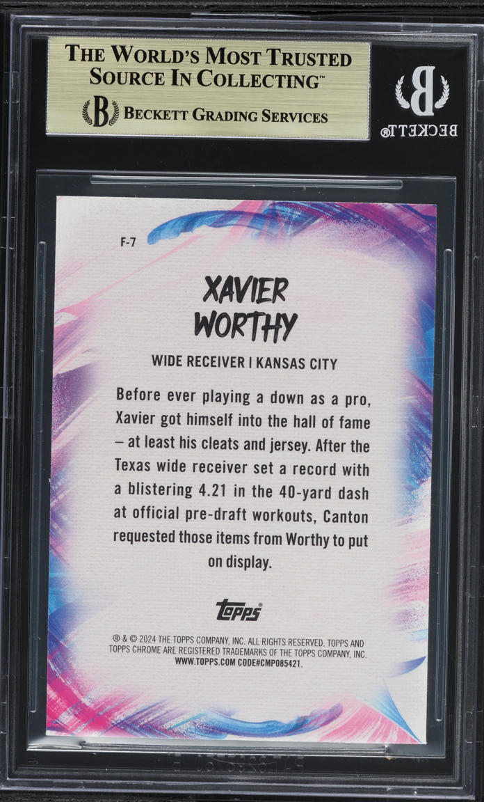 2024 Topps Chrome Finesse Xavier Worthy ROOKIE #F7 BGS 9.5 GEM MINT
