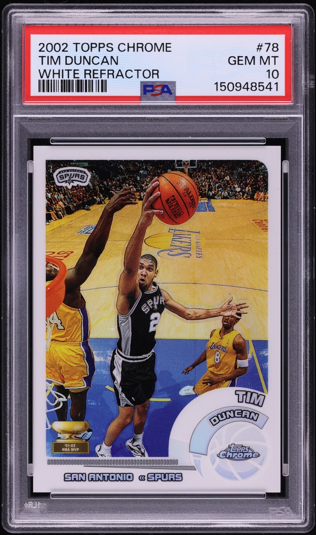 2002 Topps Chrome White Refractor Tim Duncan /249 #78 PSA 10 GEM MINT