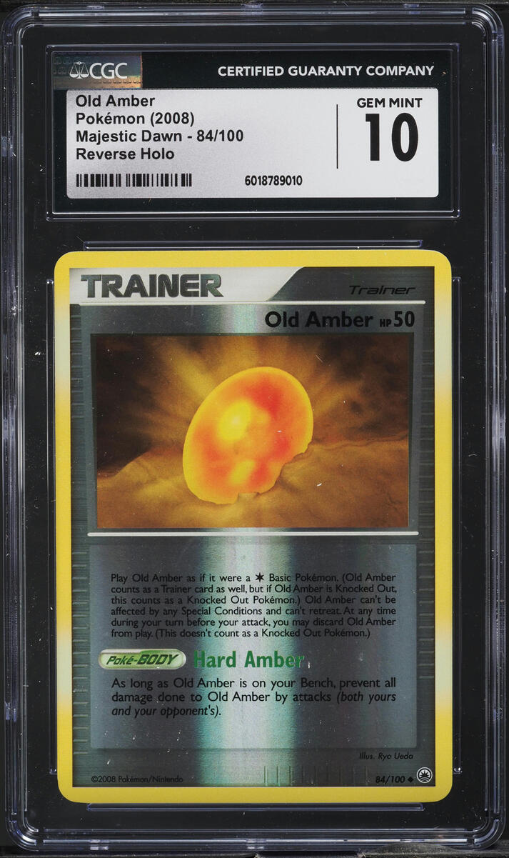 2008 Pokemon DP Majestic Dawn Reverse Holo Old Amber #84 CGC 10 GEM MINT