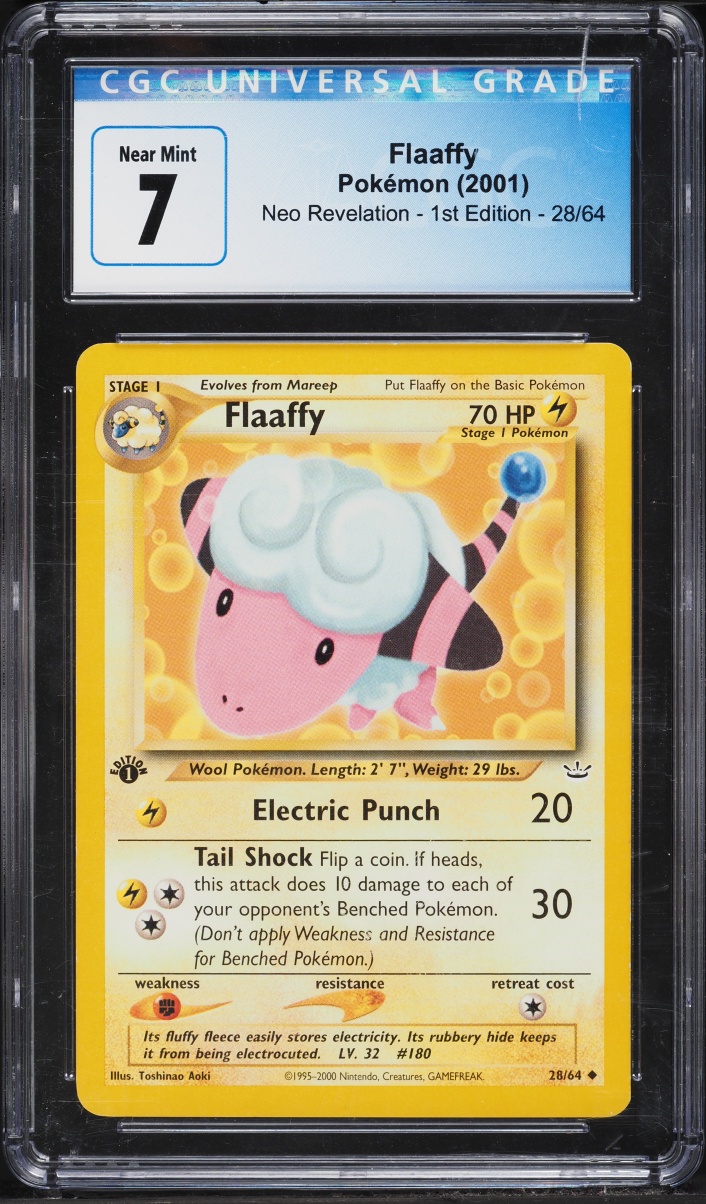 2001 Pokemon Neo Revelation 1st Edition Flaaffy #28 CGC 7 NRMT