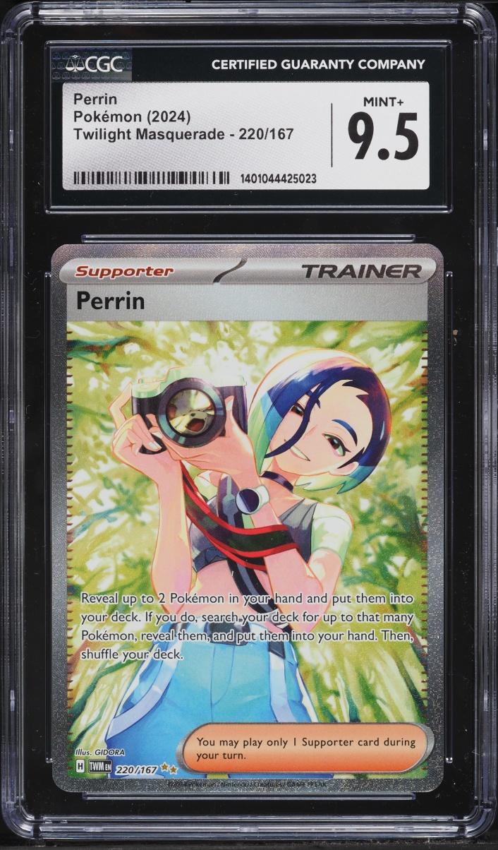 2024 Pokemon Scarlet & Violet Twilight Masquerade SIR Perrin #220 CGC 9.5 MINT+