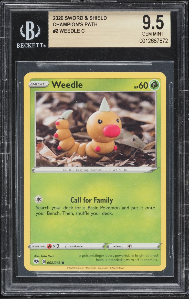 2020 Pokemon Sword & Shield Champion's Path Weedle #2 BGS 9.5 GEM MINT
