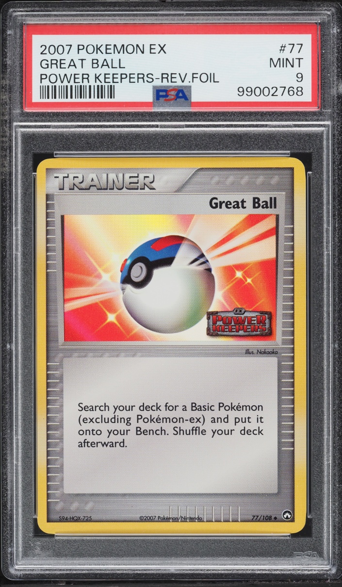 2007 Pokemon EX Power Keepers Reverse Holo Great Ball #77 PSA 9 MINT