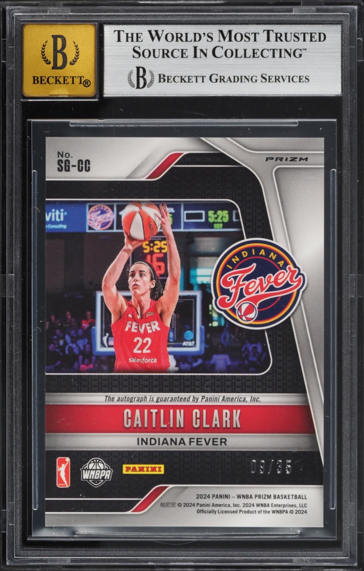 2024 Panini Prizm WNBA Teal Caitlin Clark ROOKIE AUTO /35 #SG-CC BGS 8.5 NM-MT+