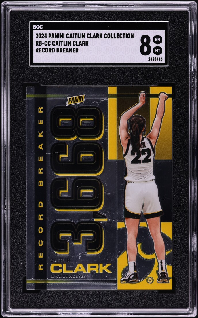 2024 Panini Collection Record Breaker Caitlin Clark ROOKIE #RB-CC SGC 8 NM-MT