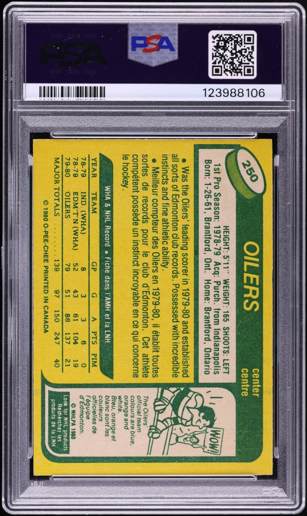 1980 O-Pee-Chee Hockey Wayne Gretzky #250 PSA 9 MINT