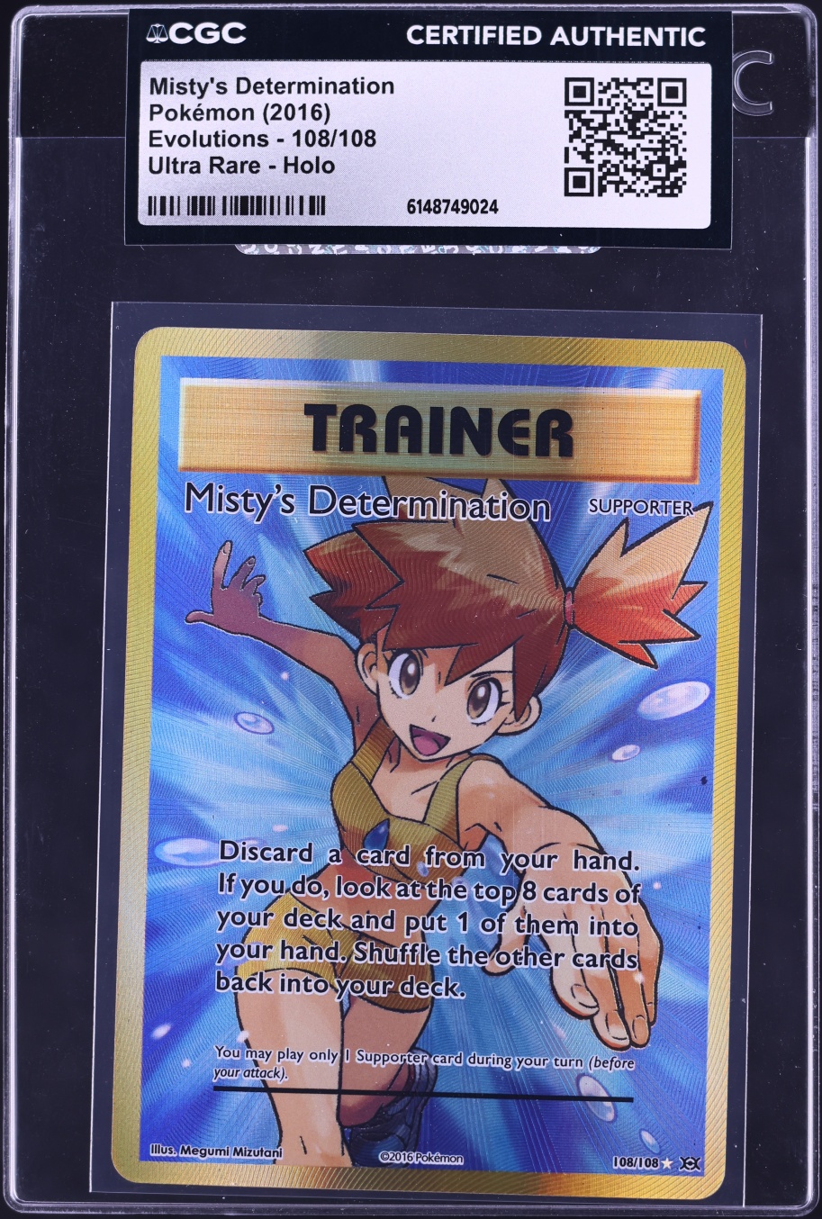 2016 Pokemon XY Evolutions Full Art Misty's Determination #108 CGC AUTH