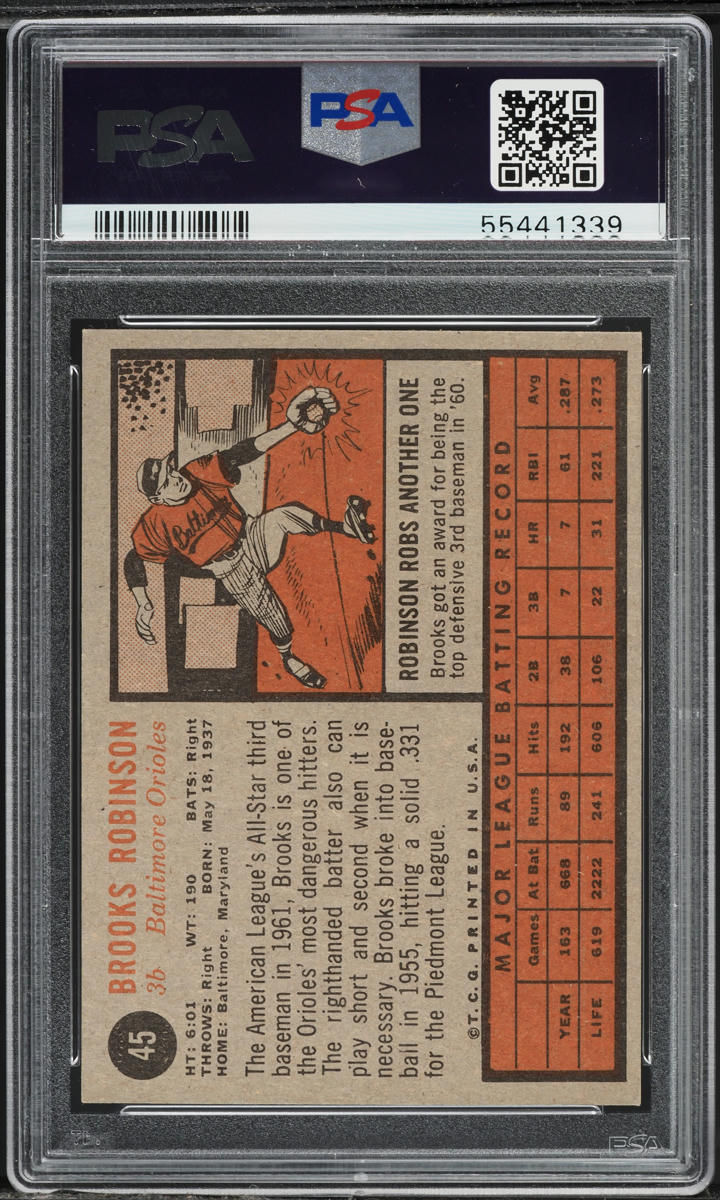 1962 Topps Brooks Robinson #45 PSA 6 EXMT