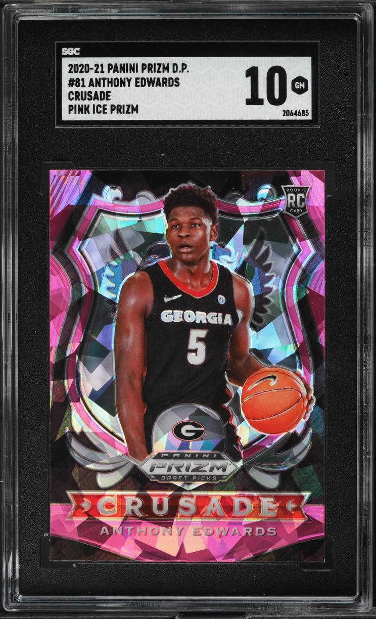 2020 Panini Prizm Draft Pink Ice Anthony Edwards ROOKIE #81 SGC 10 GEM MINT