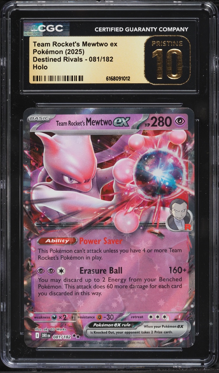 2025 Pokemon Scarlet & Violet Destined Rivals Holo Team Rocket's Mewtwo ex #81 CGC 10 PRISTINE