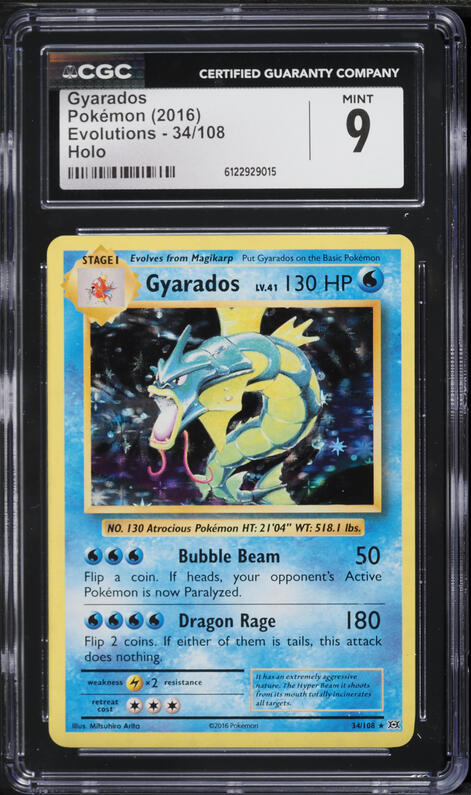2016 Pokemon XY Black Star Promo Holo Gyarados #XY109 PSA 8 NM-MT