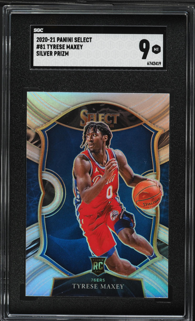 2020 Select Concourse Silver Prizm Tyrese Maxey ROOKIE #81 SGC 9 MINT