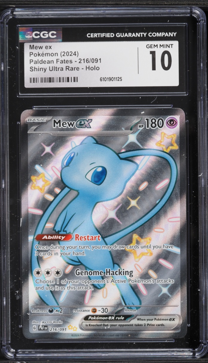 2024 Pokemon Scarlet & Violet Paldean Fates Full Art Mew ex #216 CGC 10 GEM MINT