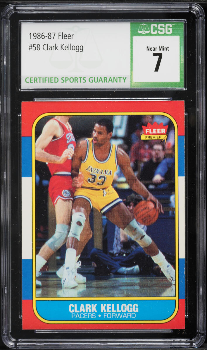 1986 Fleer Basketball Clark Kellogg #58 CSG 7 NRMT