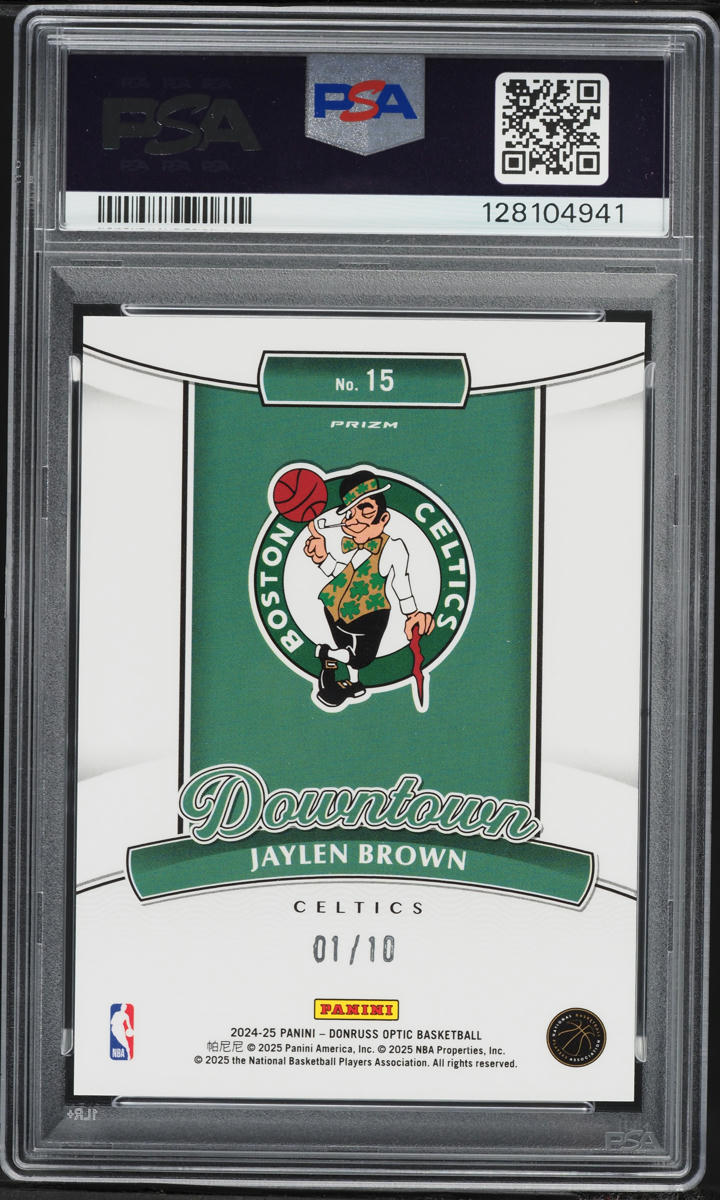 2024 Donruss Optic Downtown Gold Jaylen Brown 1/10 #15 PSA 10 GEM MINT