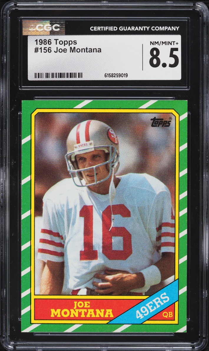 1986 Topps Football Joe Montana #156 CGC 8.5 NM-MT+