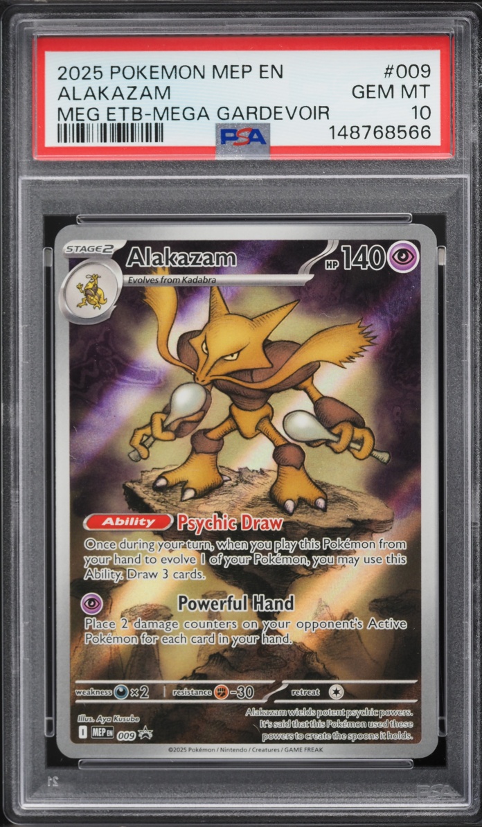 2025 Pokemon Mega Evolution Promo ETB Mega Gardevoir Full Art Alakazam #9 PSA 10 GEM MINT