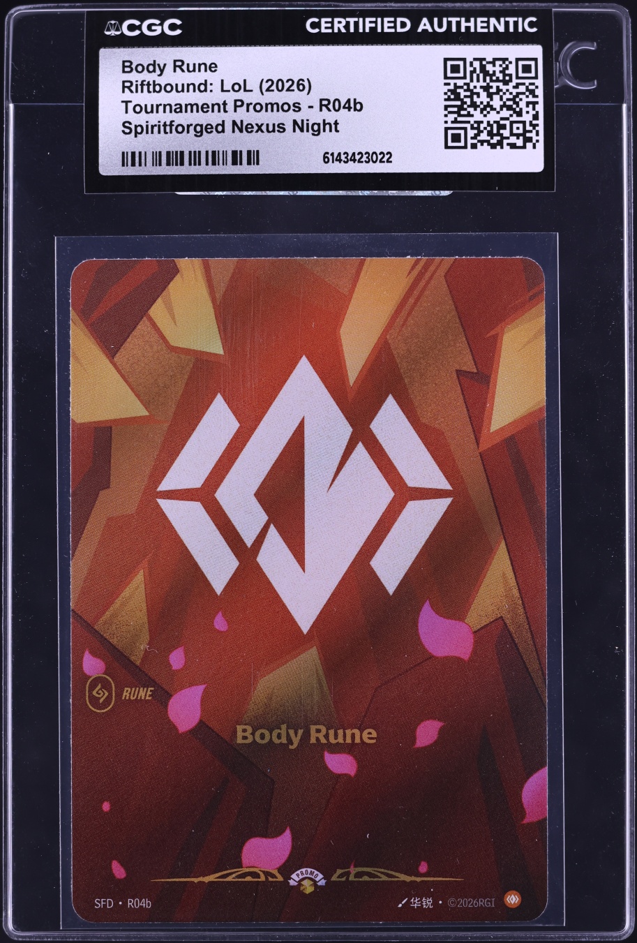 2026 Riftbound LoL Tournament Promo Spiritforged Nexus Night Body Rune ...