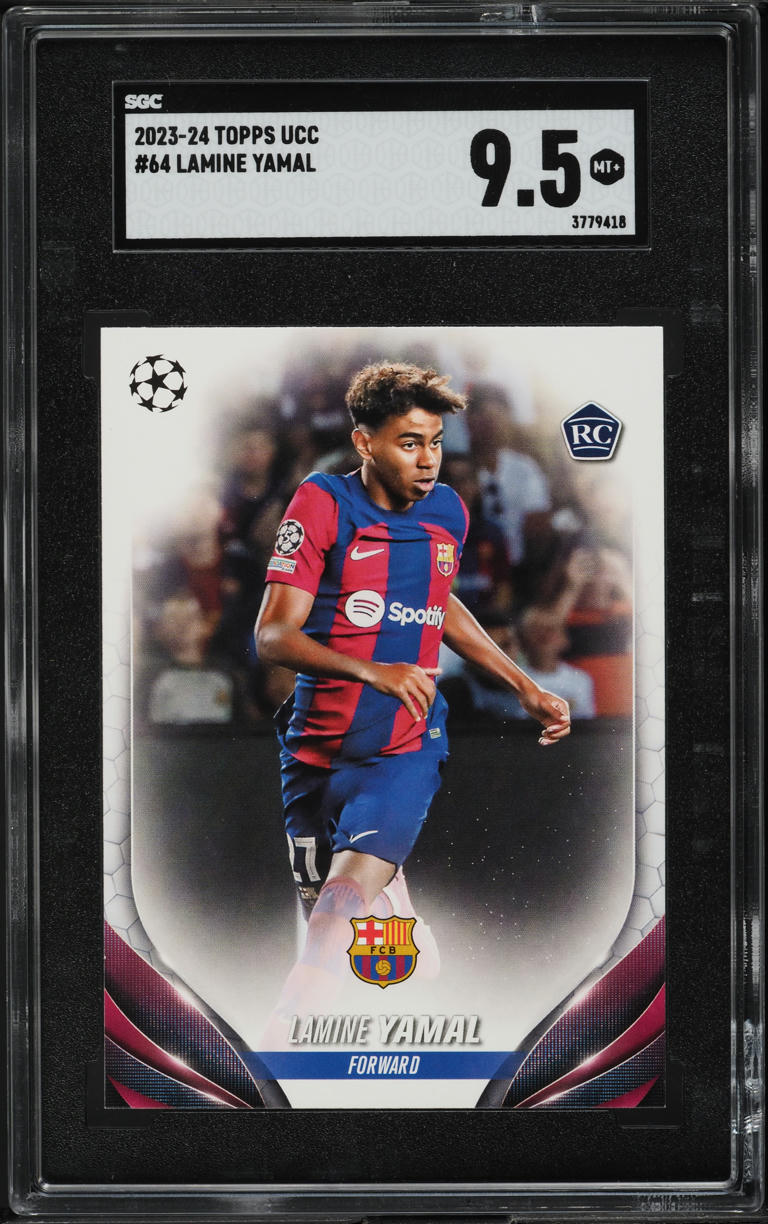 2023 Topps UEFA Club Competitions Lamine Yamal ROOKIE #64 SGC 9.5 MINT+