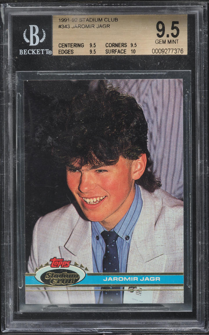 1991 Stadium Club Jaromir Jagr #343 BGS 9.5 GEM MINT