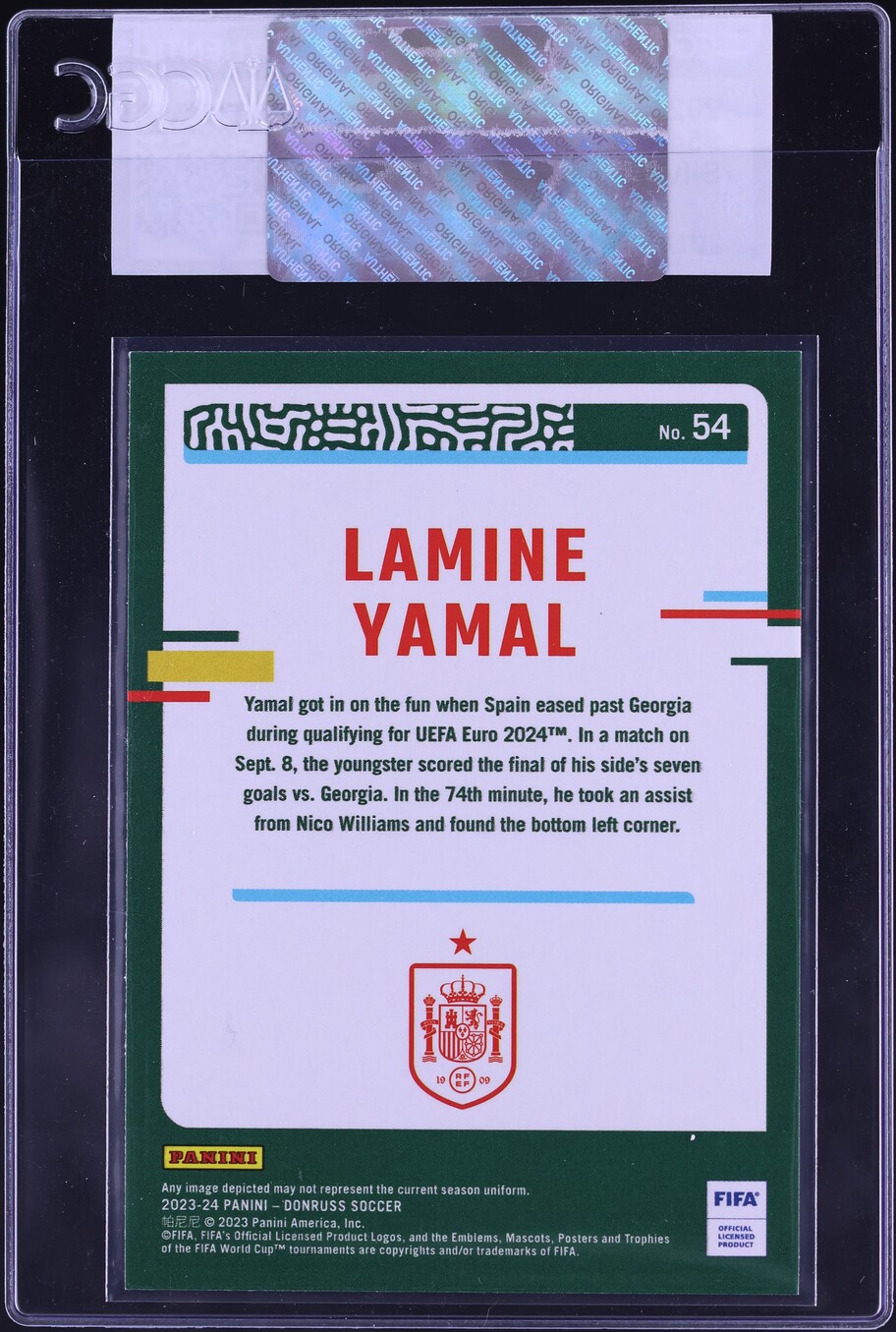 2023 Donruss Silver Lamine Yamal ROOKIE #54 CGC AUTH