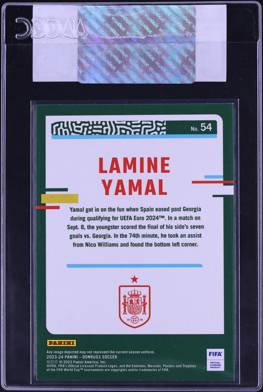 2023 Donruss Silver Lamine Yamal ROOKIE #54 CGC AUTH