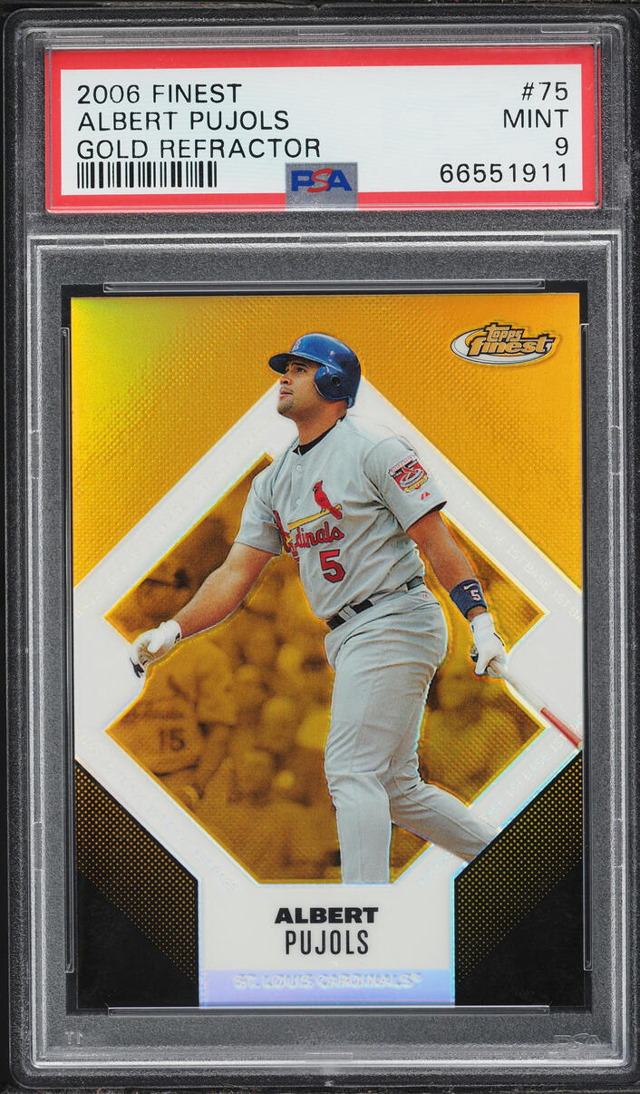 2006 Finest Gold Refractor Albert Pujols /49 #75 PSA 9 MINT - Photo 1