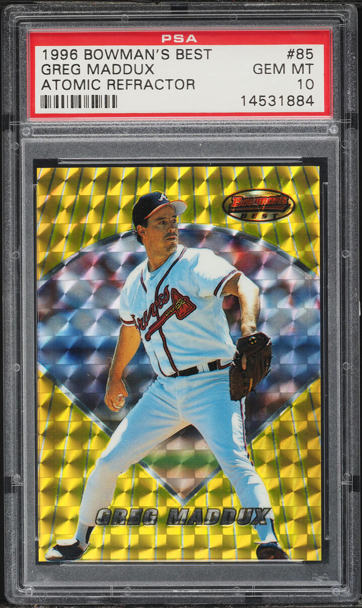 1996 Bowman's Best Atomic Refractor Greg Maddux #85 PSA 10 GEM MINT - Photo 1