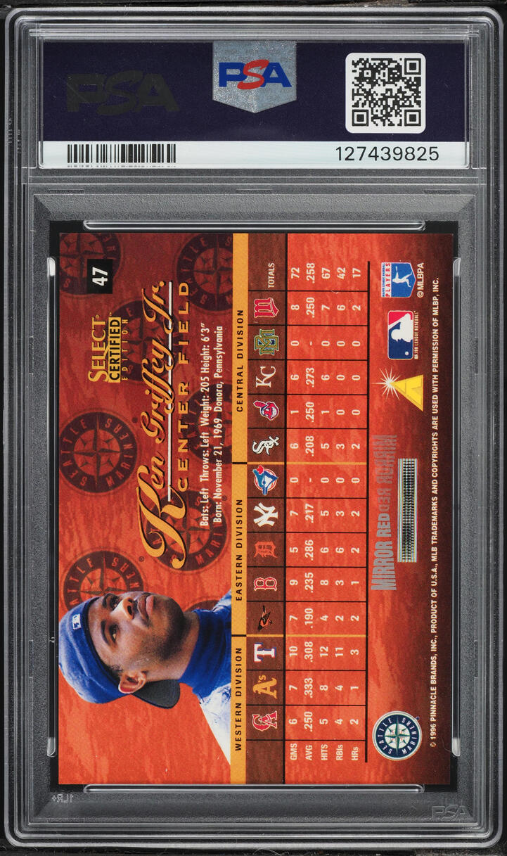 1996 Select Certified Mirror Red Ken Griffey Jr. #47 PSA 8 NM-MT - Photo 2