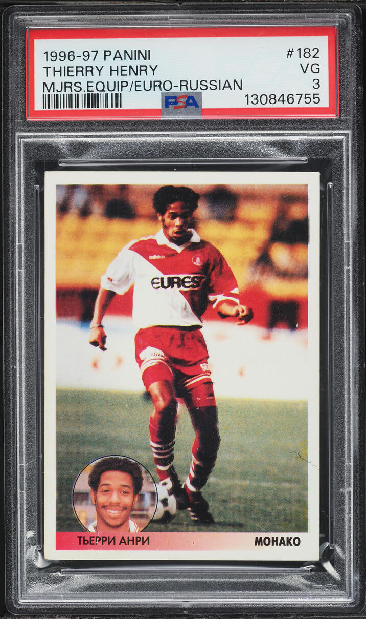 1996 Panini Mejores Equipos De Europa Russian Thierry Henry ROOKIE #182 PSA 3 VG - Photo 1