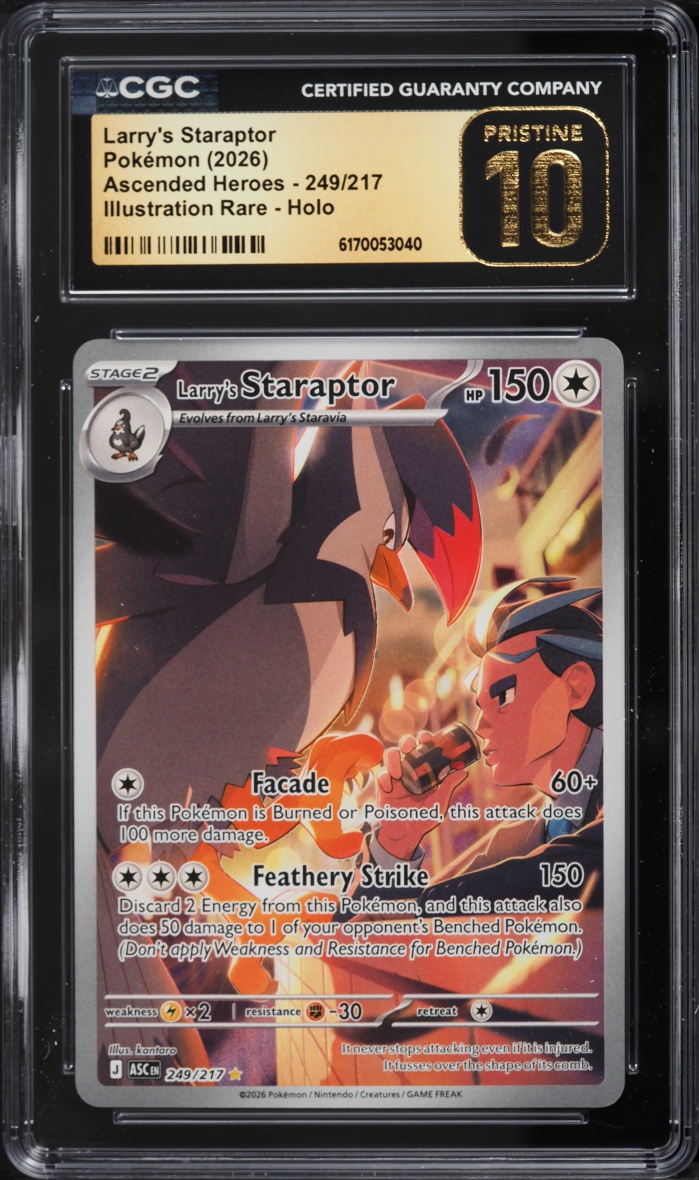 2026 Pokemon Mega Evolution Ascended Heroes IR Larry's Staraptor #249 CGC 10 PRISTINE