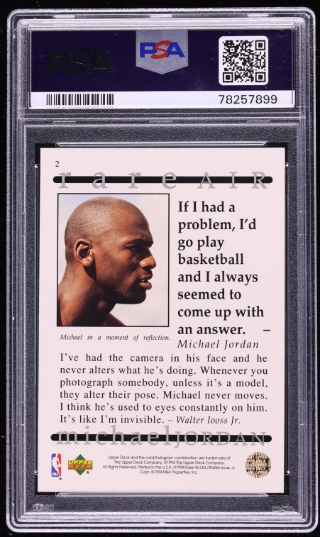 1994 Upper Deck MJ Rare Air Gold Hologram Michael Jordan #2 PSA 9 MINT