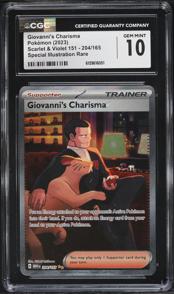 2023 Pokemon Scarlet & Violet 151 SIR Giovanni's Charisma #204 CGC 10 GEM MINT