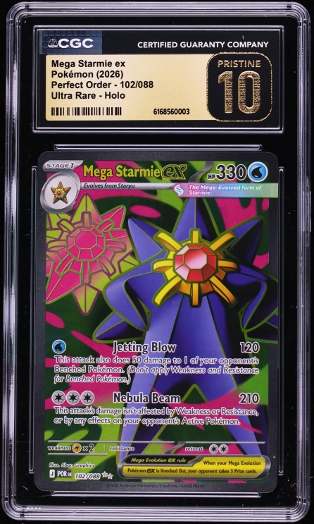 2026 Pokemon Mega Evolution Perfect Order Full Art Mega Starmie ex #102 CGC 10 PRISTINE