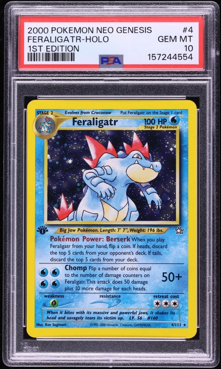 2000 Pokemon Neo Genesis 1st Edition Holo Feraligatr #4 PSA 10 GEM MINT
