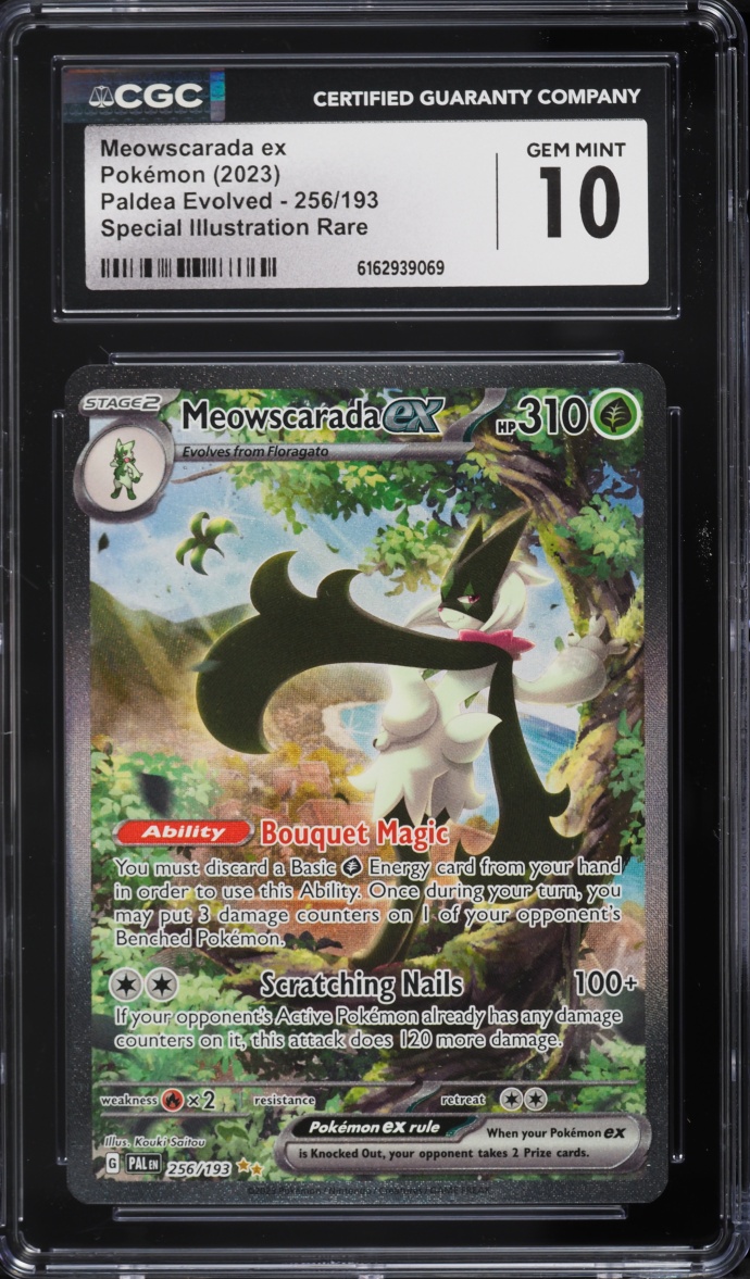 2023 Pokemon Scarlet & Violet Paldea Evolved SIR Meowscarada ex #256 CGC 10 GEM MINT