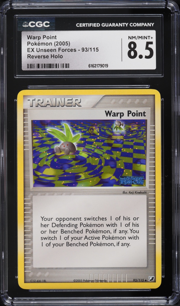 2005 Pokemon EX Unseen Forces Reverse Holo Warp Point #93 CGC 8.5 NM-MT+