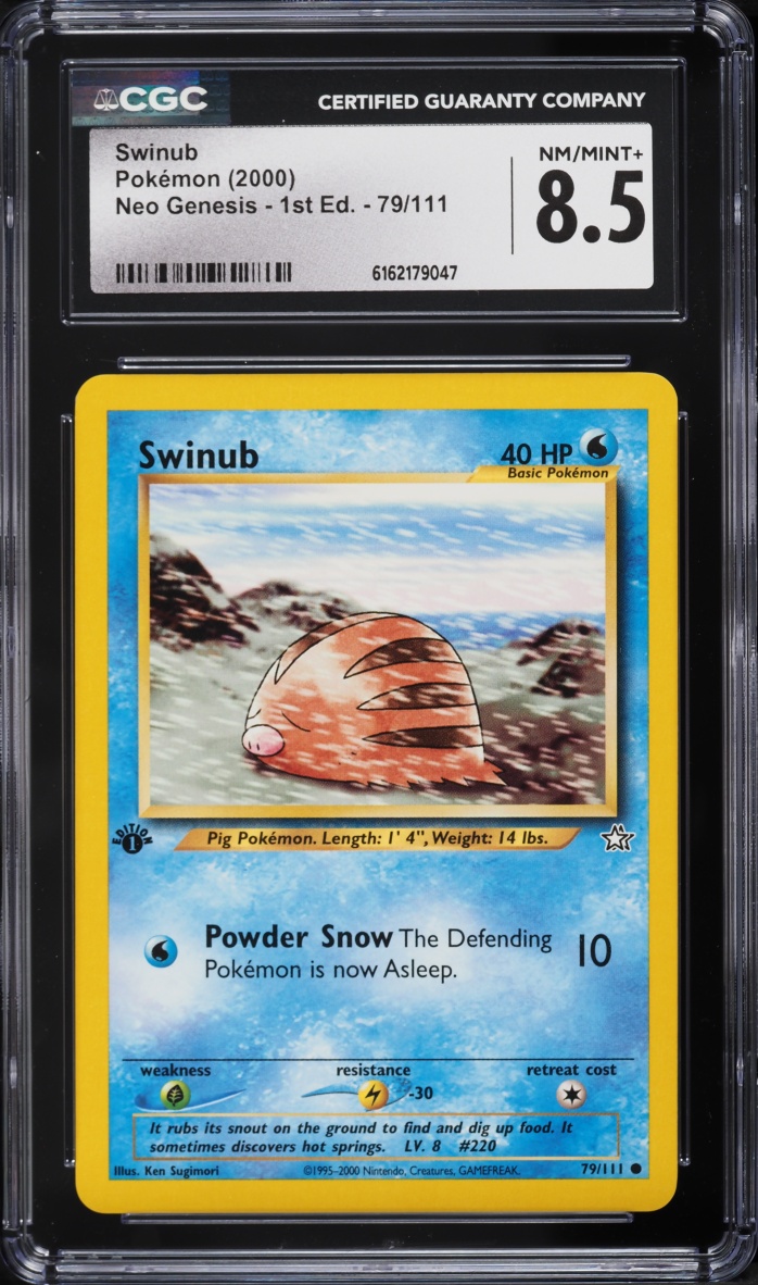 2000 Pokemon Neo Genesis 1st Edition Swinub #79 CGC 8.5 NM-MT+
