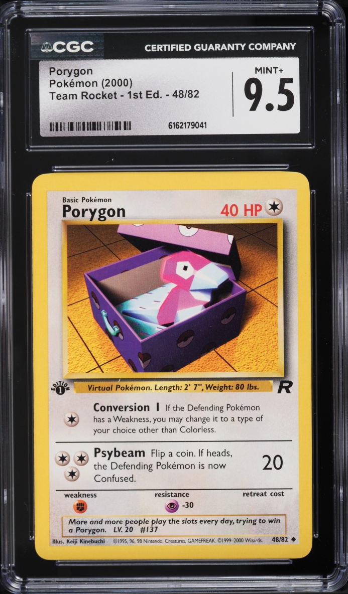 2000 Pokemon Team Rocket 1st Edition Porygon #48 CGC 9.5 MINT+